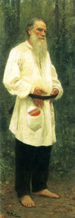 И.Е.Репин. Лев Толстой босой, 1901